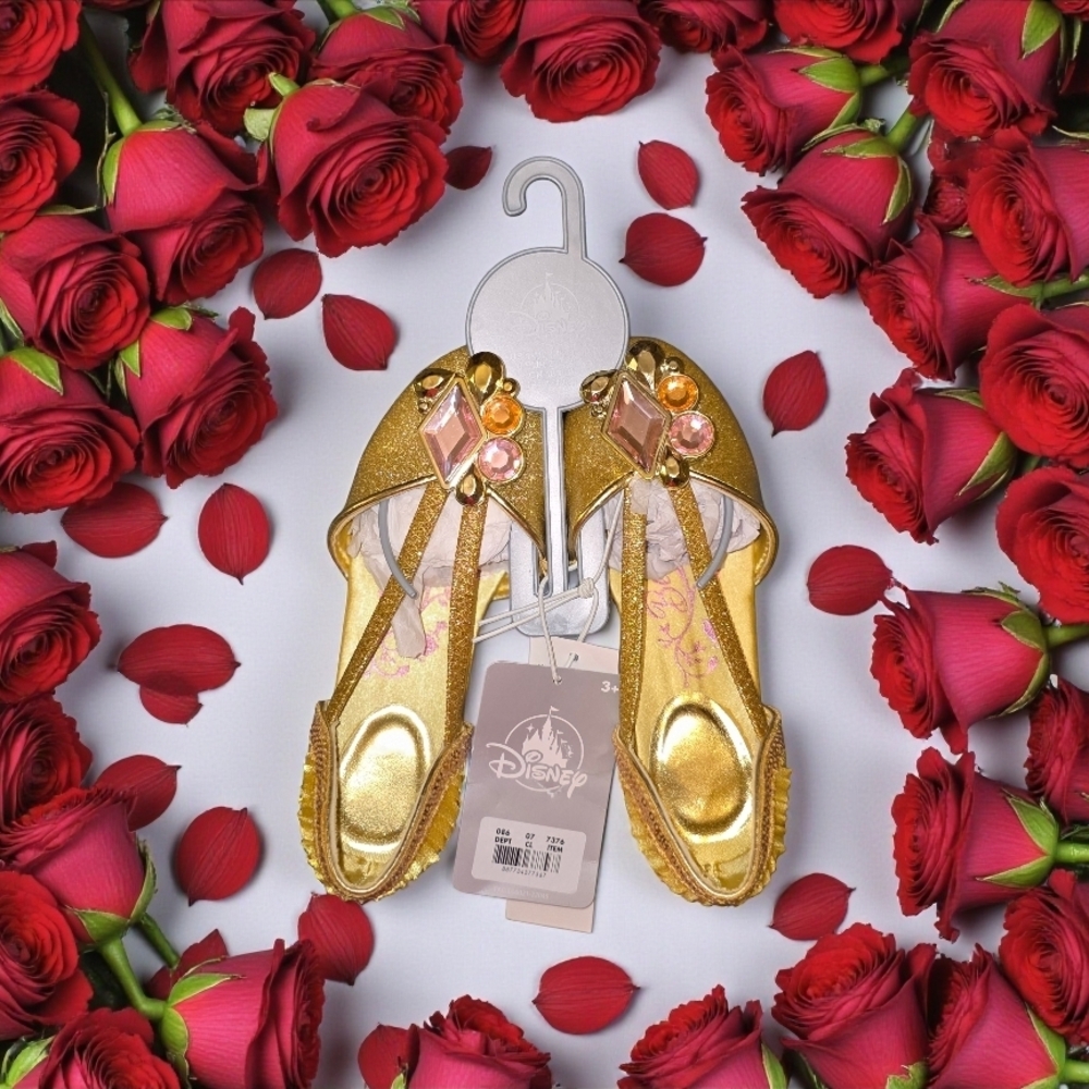 Disney Belle Little Girls Gold Flats